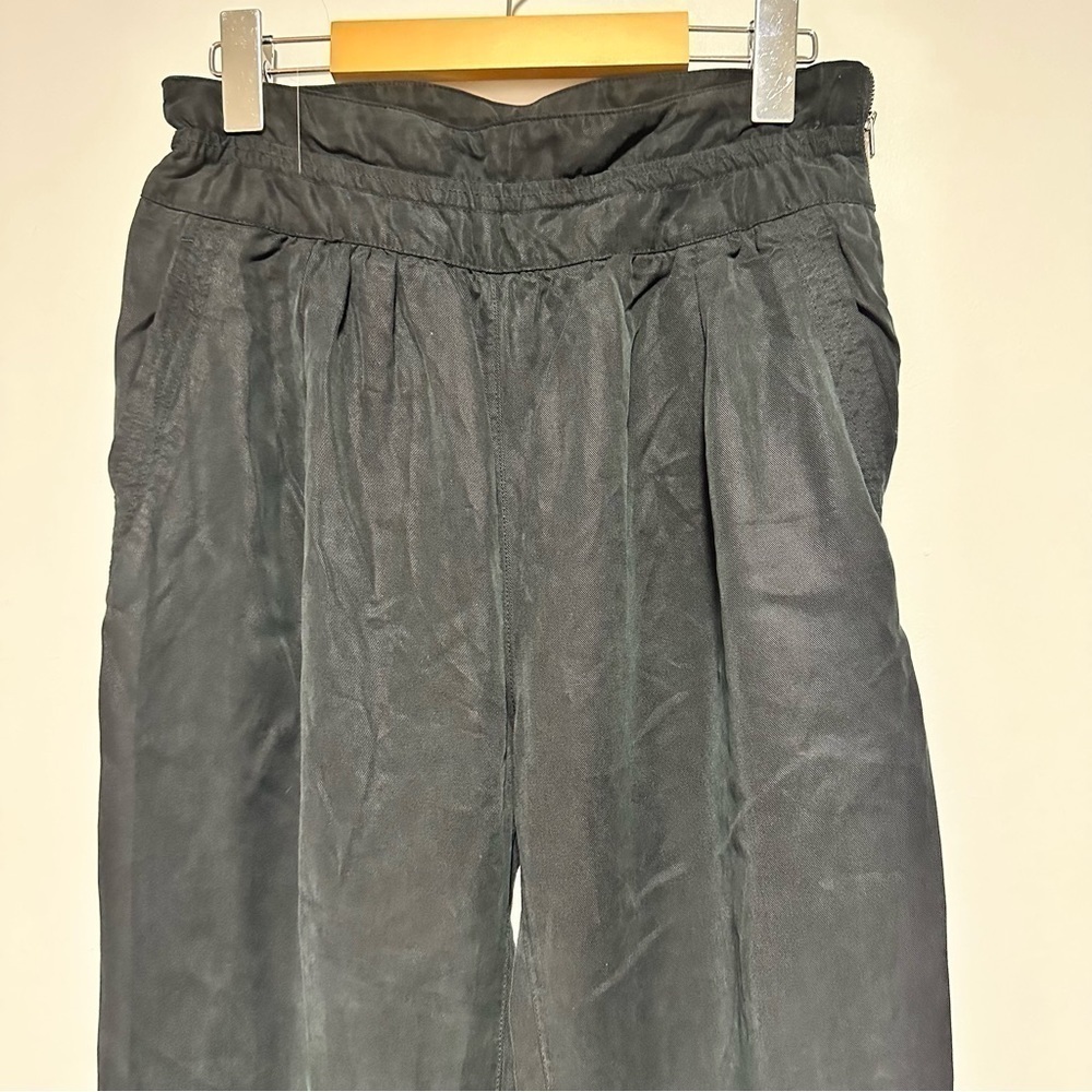 Aritzia Wilfred Casbah Lyocell Paper Bag Waist Ankle Trousers Black Size 2 - Picture 14 of 14